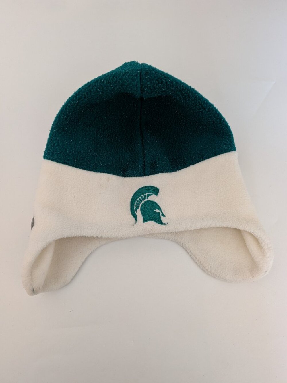 Vintage Michigan State Spartan Embroidered Fleece Bula Hat with Ear Flaps